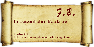 Friesenhahn Beatrix névjegykártya