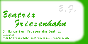 beatrix friesenhahn business card